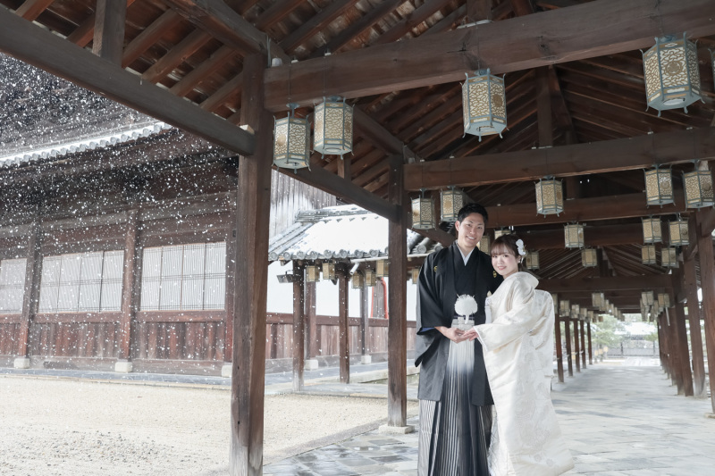 室内撮影が出来るお寺さんは雨・雪にも強いです!