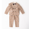 5才頃男の子洋装【ブラウンチェックセットアップ】