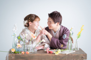 レース打掛&times;お花スタジオ