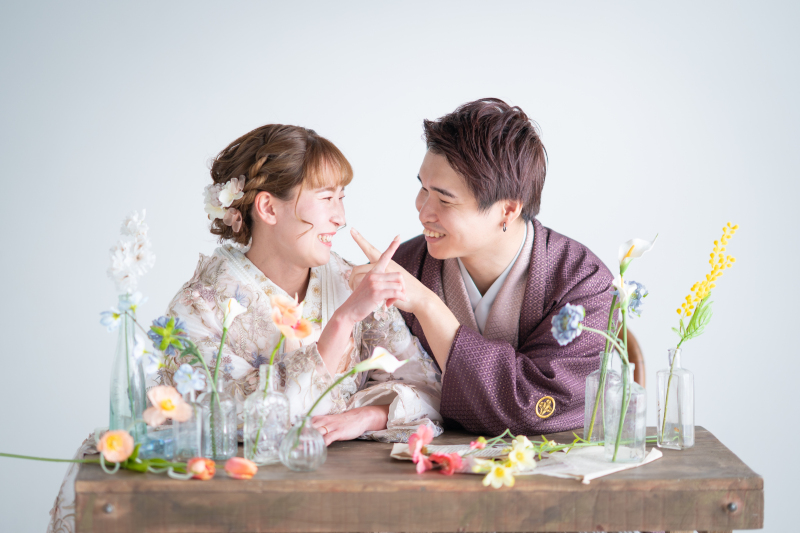 レース打掛&times;お花スタジオ