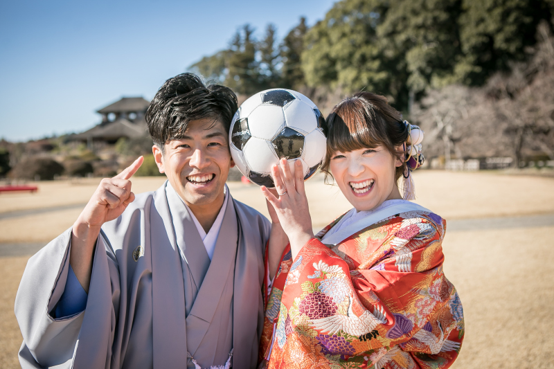 サッカーボールで!