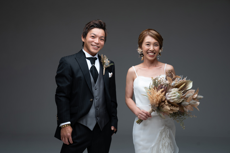 ブーケを持って