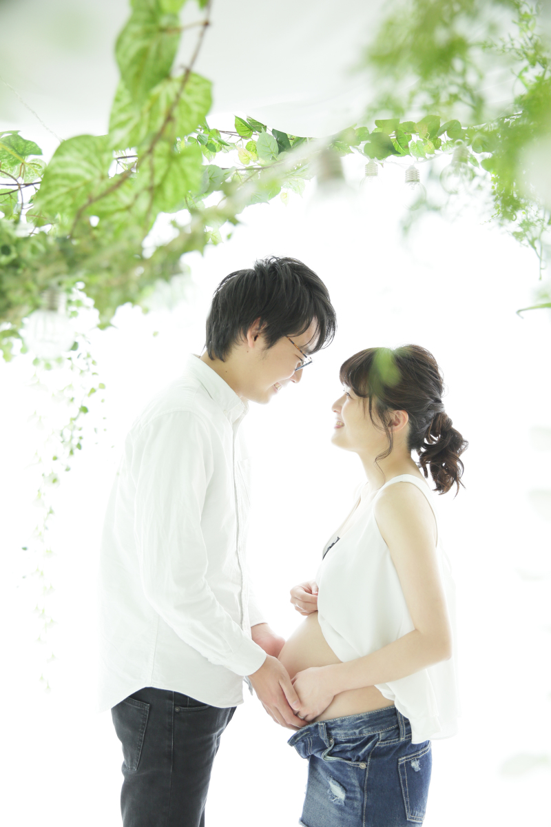 明るいグリーンの中