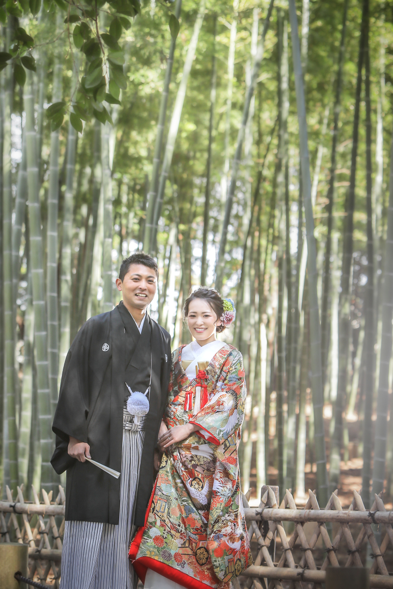 表門側の竹林にて