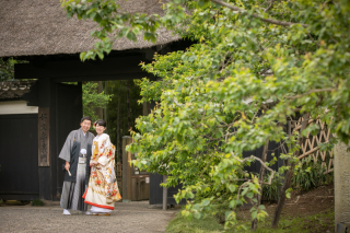 偕楽園で新緑ロケ