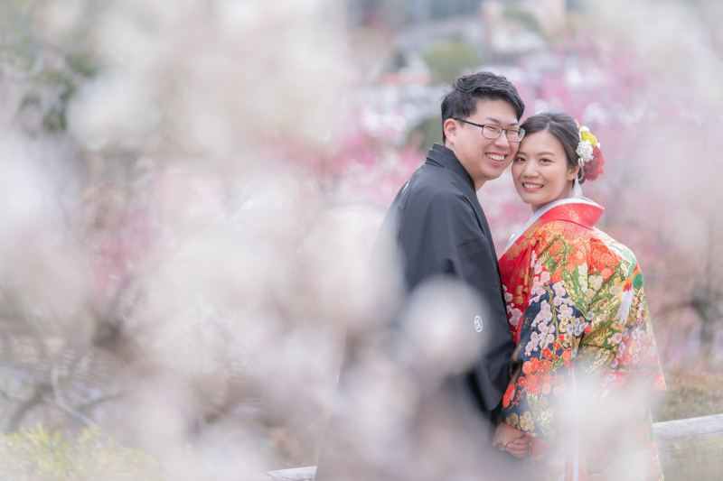 偕楽園で梅ロケ