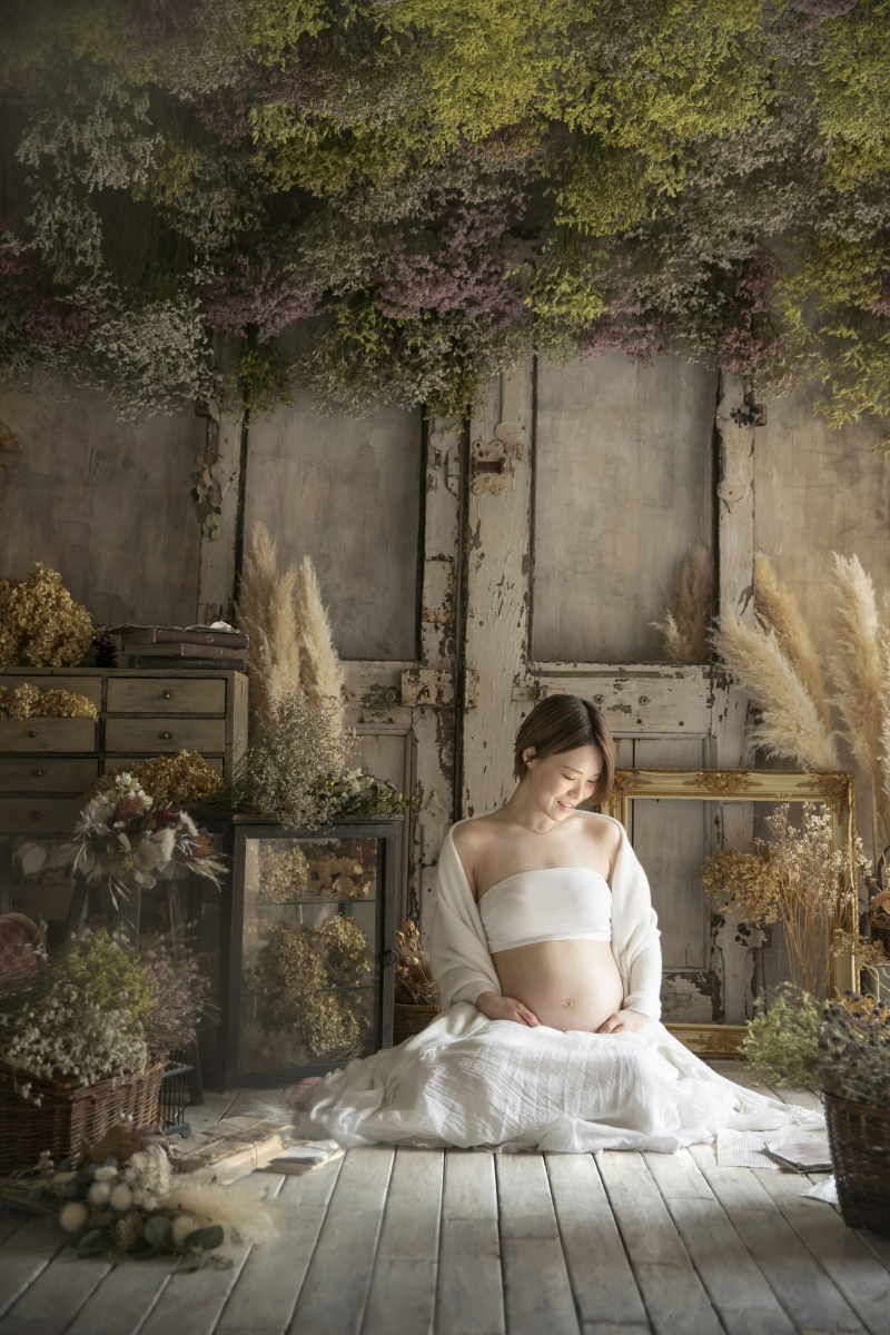 ドライフラワーに囲まれて