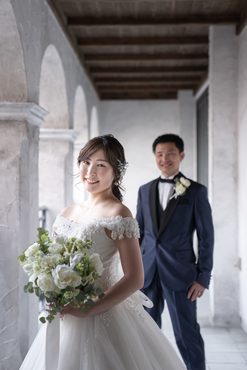 ブーケを持って...