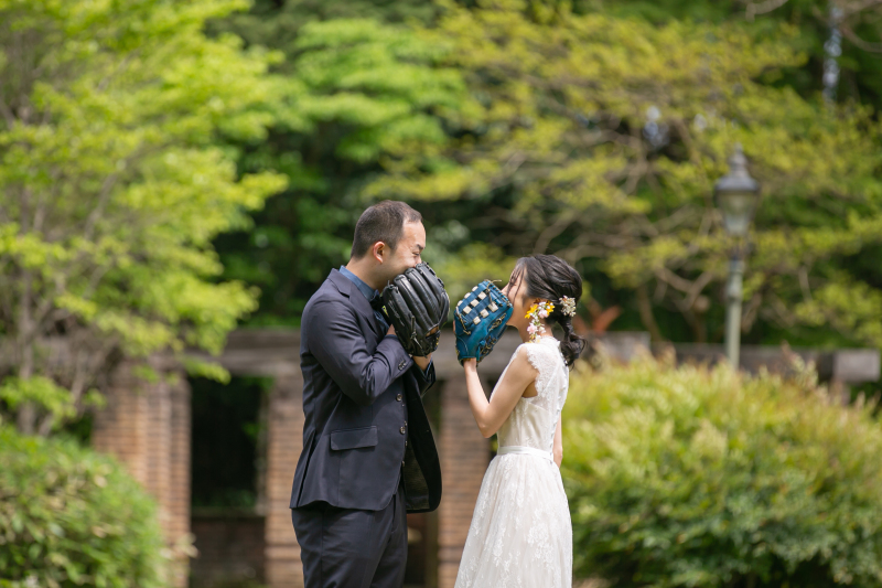 グローブを持って