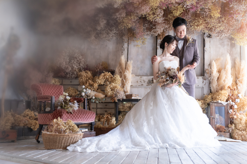 ブーケを持って