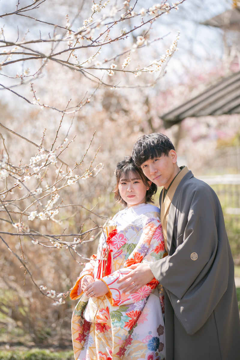 【春の偕楽園フォトウエディング】和装1着ロケライトプラン99,000円！全データ40カット付！