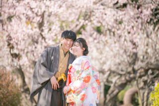 【春の偕楽園フォトウエディング】和装1着ロケライトプラン99,000円！全データ40カット付！