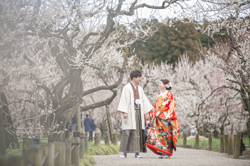 【春の偕楽園フォトウエディング】和装2着ロケ＋スタジオプラン132,000円！全データ80カット付！