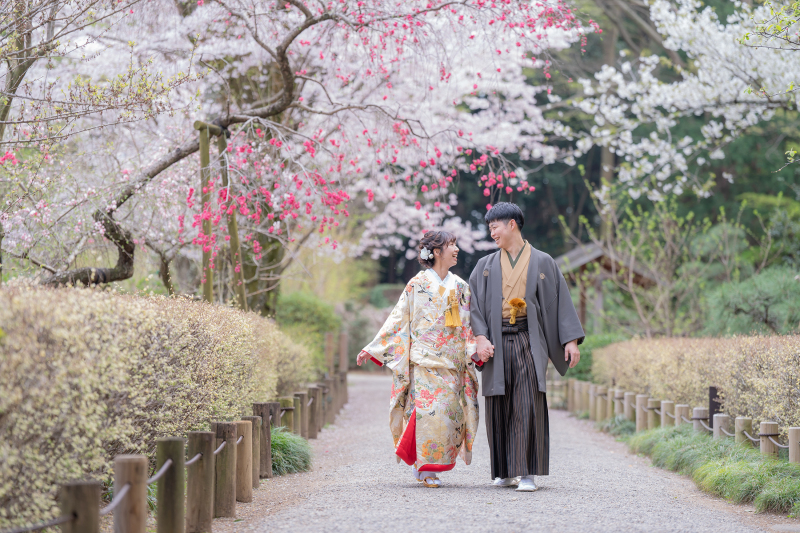 【春の偕楽園フォトウエディング】和装1着ロケベーシックプラン121,000円！全データ80カット付！