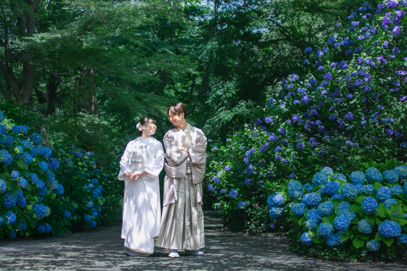 【紫陽花ロケ♡和+洋】保和苑コース和装1着ロケ＋スタジオ洋装1着プラン165,000円！データ80カット付き！