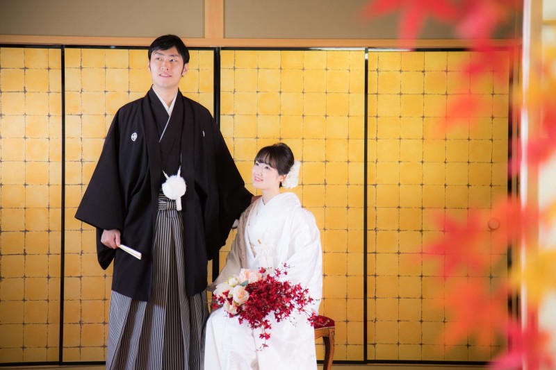 スタジオで白無垢