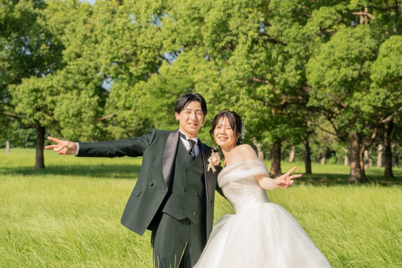 緑広がる芝生で