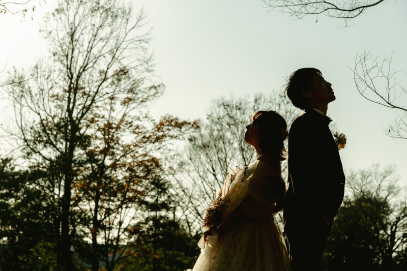 夕景を活かしたシルエットフォト