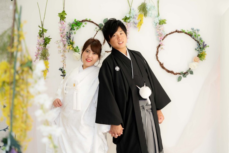 お花に囲まれて