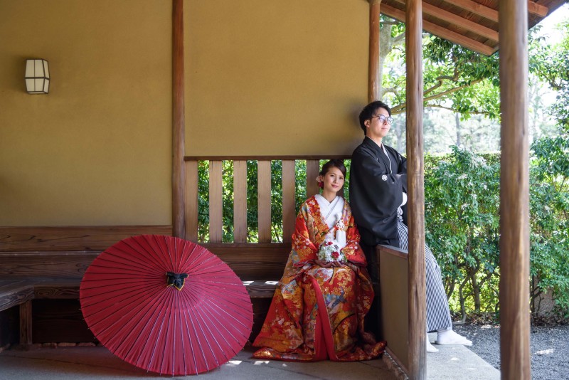 東屋でしっとりと・・