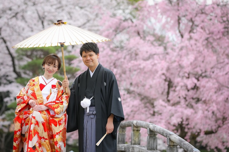 太鼓橋の上で・・