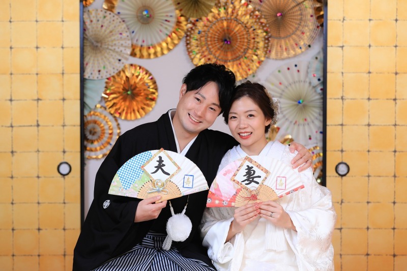 ペーパーファンでお扇子ショット