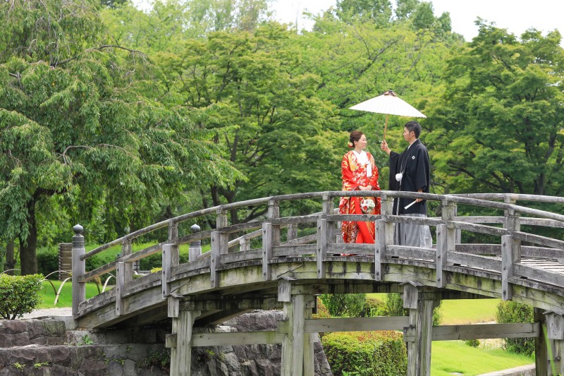 定番の太鼓橋で♡