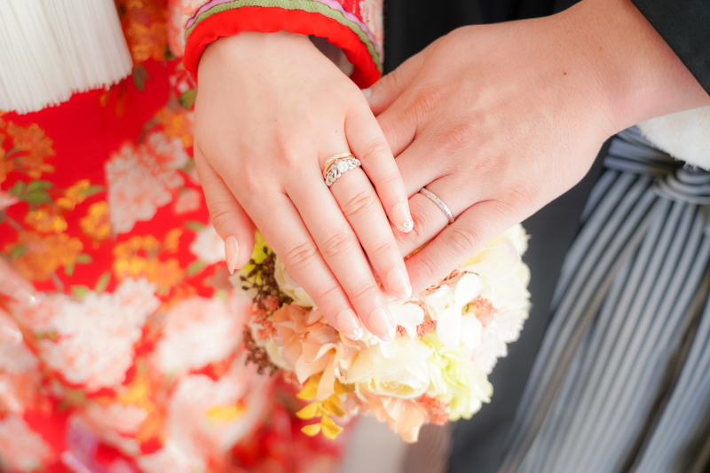 指輪の写真はブーケで・・・