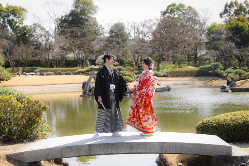 石橋でエスコート