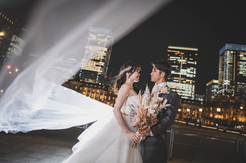 ベールを使った幻想的な撮影