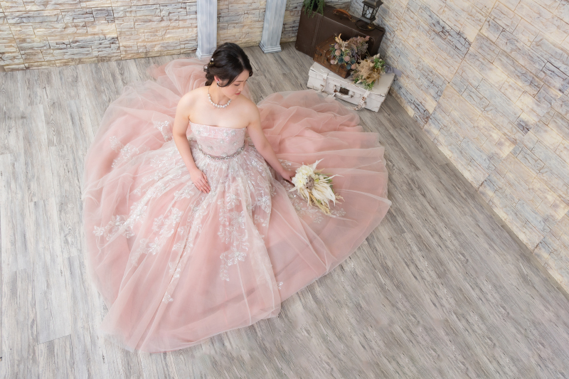 ドレスがハートに♡