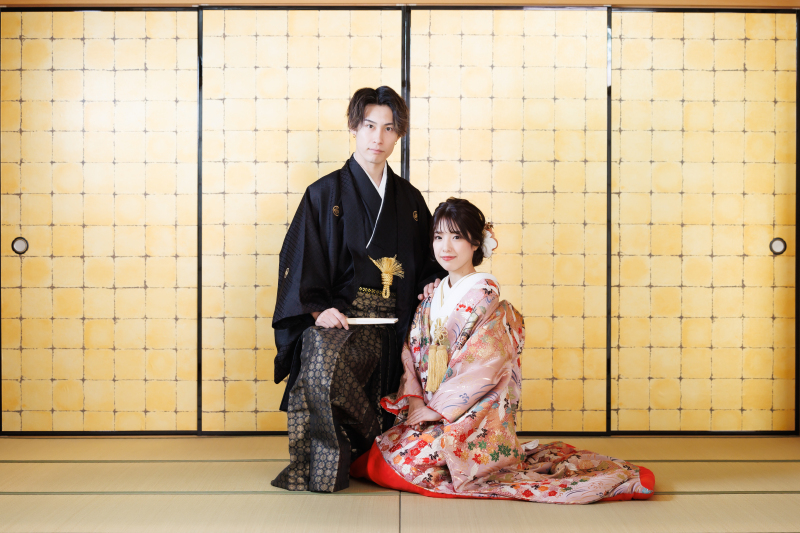 ピンクの色打掛