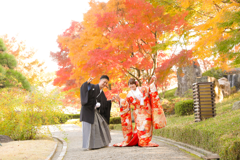 念願の紅葉と一緒に