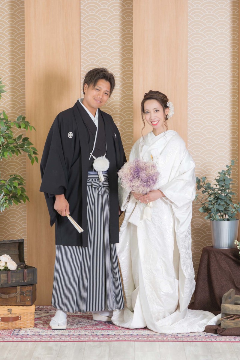 スタジオで白無垢