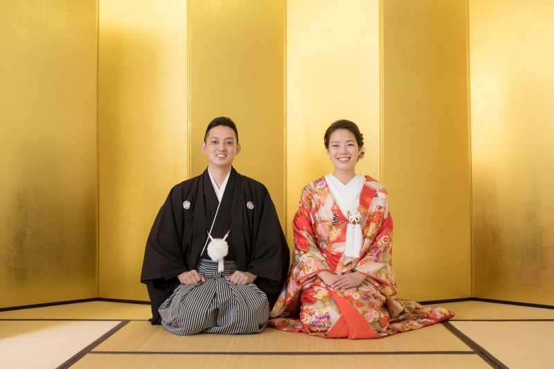 最後は金屏風で!