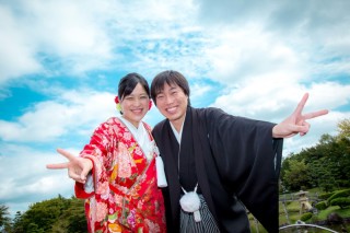 青空バックで！