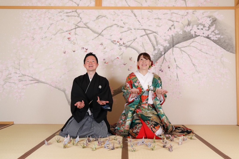 鶴シャワーでパチリ☆