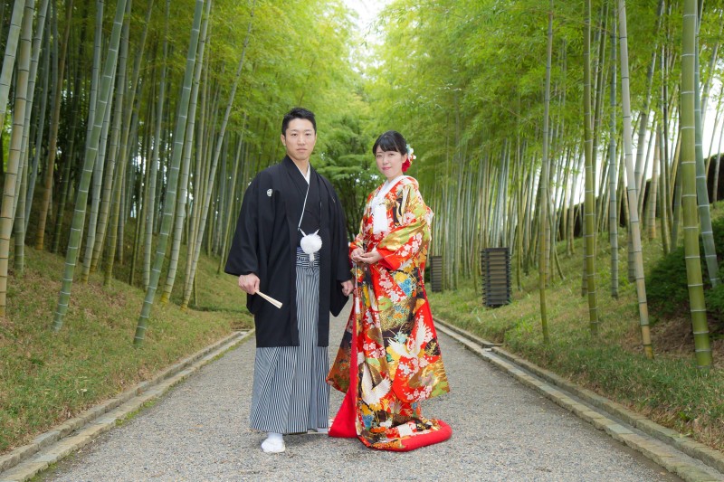 竹林でフォーマル