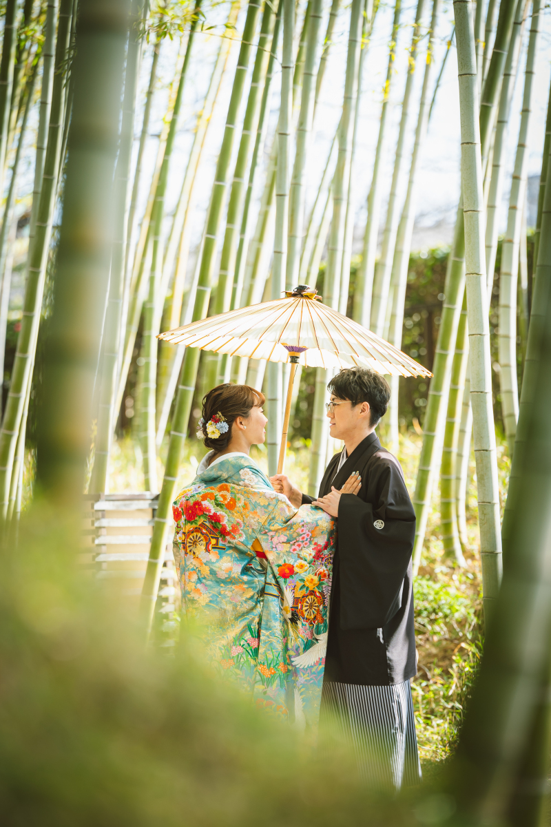 竹林の中から二人の姿が♪