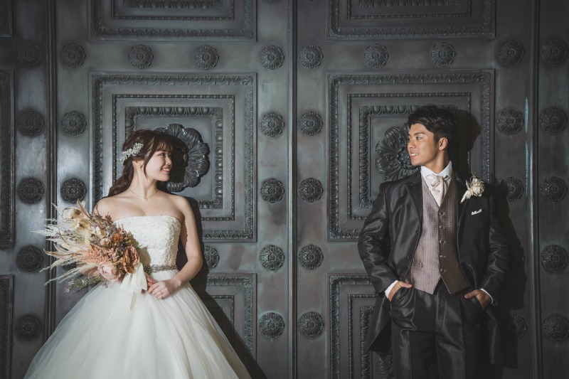 お洒落な門前での一枚