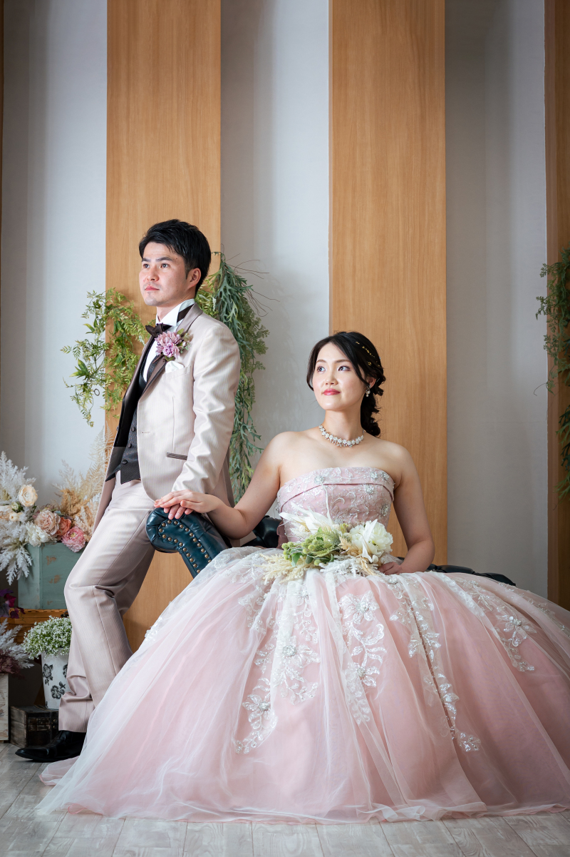 タキシード&カラードレスにチェンジ♡