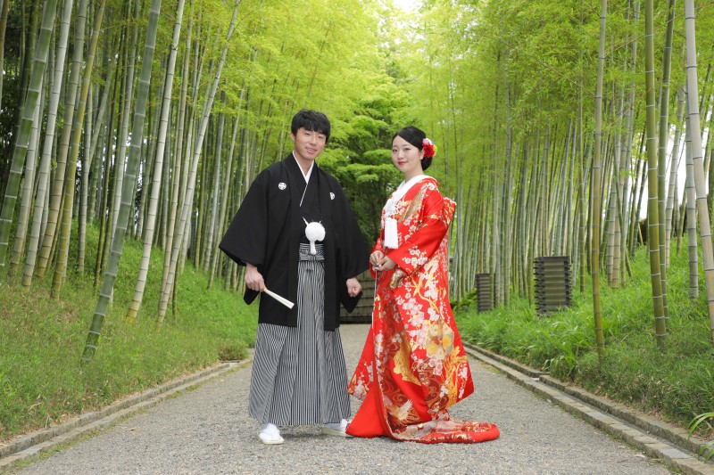 竹林でフォーマル