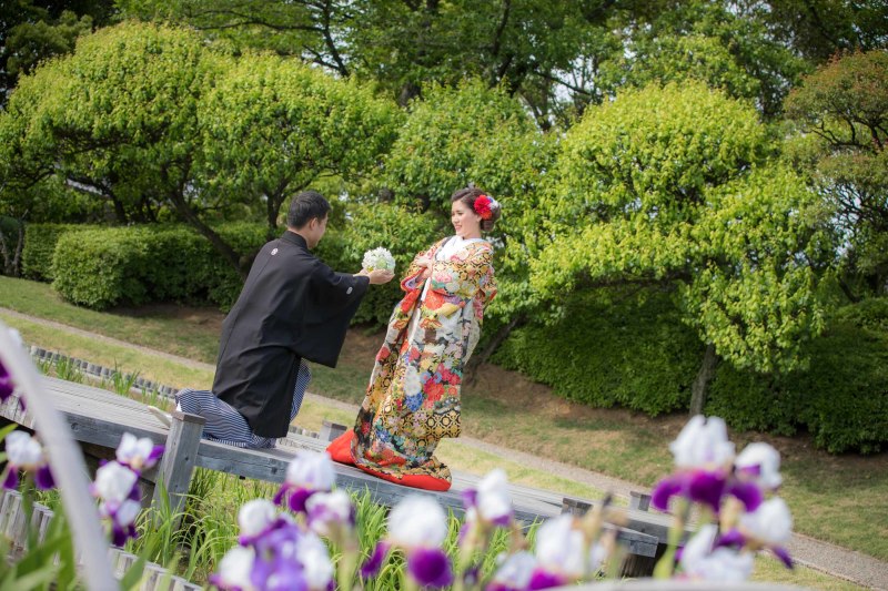 季節のお花に見守られて