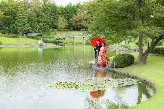 水面に映るお二人♡