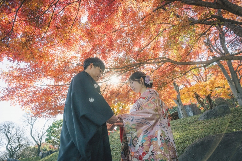 秋光に包まれ、永遠を誓う