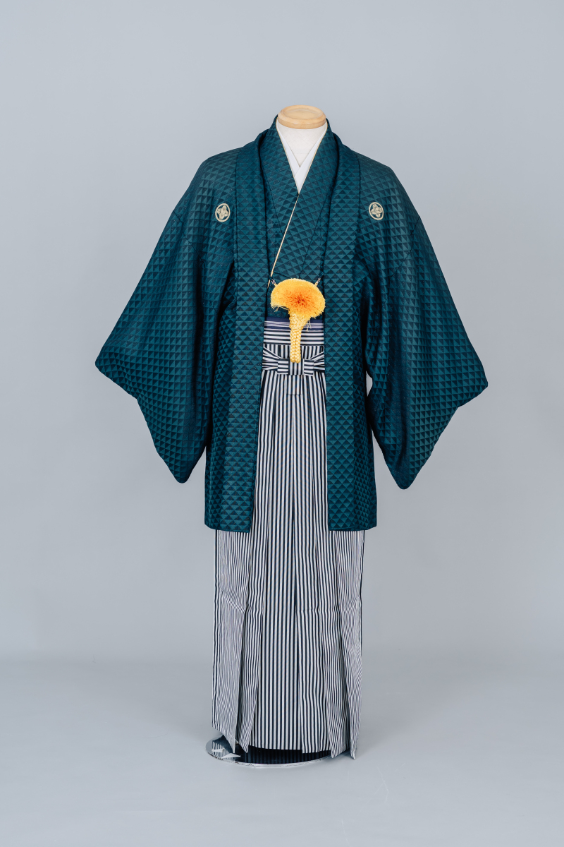 紋付袴（緑）009