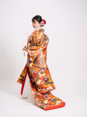 松蝶四季花扇に孔雀020