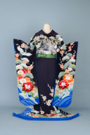 琳派涛波に鶴　引き振袖　005