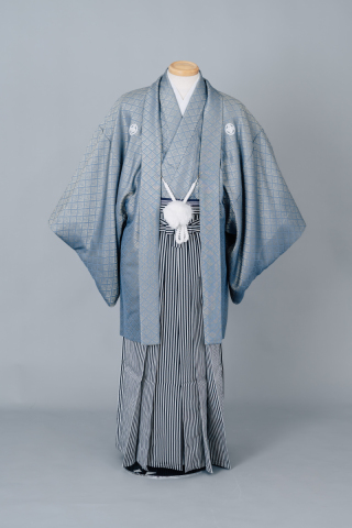 紋付袴（水色・金）006