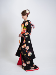 毬文様紅葉　引き振袖　002